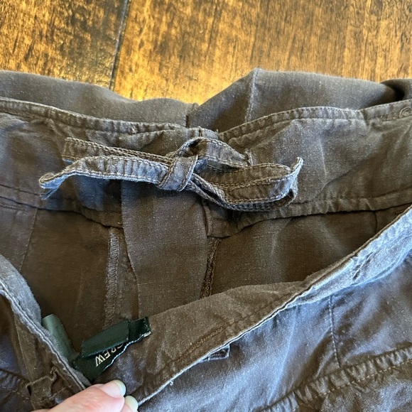 J. Crew | Linen & Silk Blend Vintage Cargo Pants, Chocolate Brown, Size 6 - Picture 6 of 10